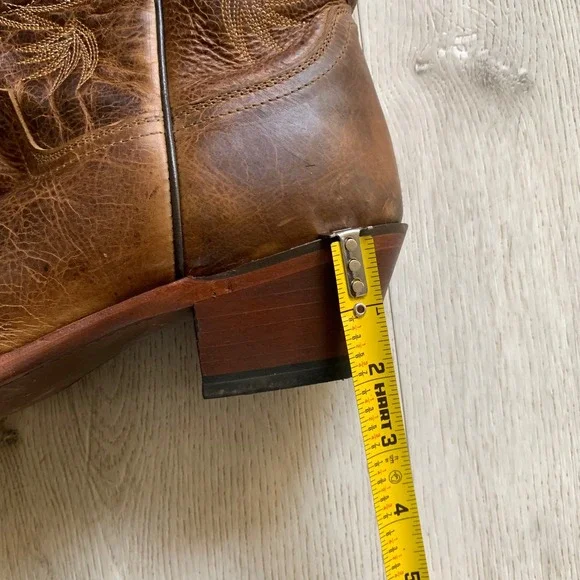 Justin Womens Distressed 10B Leather Western Cowboy Boots Snip Toe Swirl Stitch - Picture 4 of 15